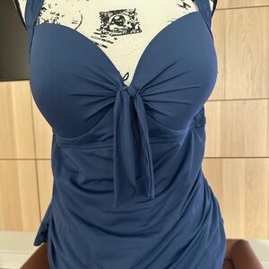 Liz Claiborne Navy Swim Top